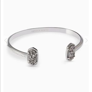 Elton Silver Cuff Bracelet In Platinum Drusy